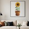 Bright Yellow Sunflower Field Image A high-resolution image of a bright yellow sunflower in full bloom with a clear background.