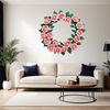 Beautiful Floral Wreath with Rose Details A high-resolution floral wreath made with detailed rose flowers and leaves, suitable for commercial or personal use.