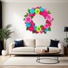 Transparent Wreath for Commercial Use A transparent high-resolution floral wreath made up of various flowers in a circular arrangement.