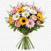 A high-resolution bouquet of flowers with clear background, ideal for sublimation print quality.