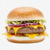 A classic cheeseburger with melted cheese, lettuce, tomato, and a beef patty on a toasted bun.