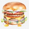 A large PNG image of a mouthwatering cheeseburger with a simple design perfect for printing or digital use.