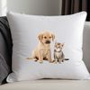Adorable Animal Pair on Transparent Background A mixed-breed puppy and kitten sit together on a transparent background.