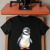 Baby Penguin Silhouette on Transparent Background A high-resolution transparent PNG image of a cute baby penguin on a clear background.