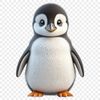 A high-resolution, transparent image of a cute penguin chick on a clear background.