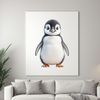 Cute Little Bird Standing Alone A cute and adorable baby penguin standing on its feet, with a clear background.