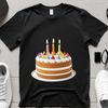 A colorful birthday cake with candles on top, suitable for commercial or personal use as a template or clip art.