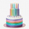 Colorful Cakes with Candles A colorful birthday cake with candles on top, perfect for personal or commercial projects requiring high-resolution graphics.