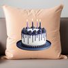 Bright Birthday Treat A high-resolution PNG image of a colorful birthday cake with candles and decorations.