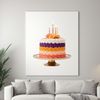 Vibrant Cake Design Illustration A clear background PNG of a decorated birthday cake suitable for various personal and commercial uses.
