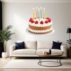 Colorful illustration of a birthday cake on a clean transparent background in high resolution.