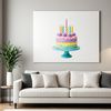 Colorful Cakes and More A colorful birthday cake with candles on top, suitable for commercial or personal use.