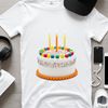 Colorful Multi-Tiered Cake Illustration A round, multi-tiered cake with colorful frosting and decorations on a transparent background.
