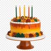 A colorful birthday cake with candles on top, suitable for personal and commercial use.