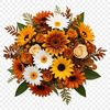 A high-resolution bouquet of flowers with a transparent background, ideal for sublimation printing or DIY projects.