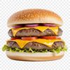 A high-resolution illustration of a cheeseburger with a clear background, suitable for printing and creative projects.