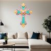 Simple Floral Cross Symbol Icon High-resolution graphic of a simple floral cross symbol.