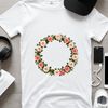 Beautiful Clear Background Flower Wreath Design A high-resolution floral wreath with clear background, perfect for sublimation printing or DIY crafts.