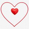 Simple Heart Symbol with Clear Background Heart symbol on a transparent background with a clear white space.