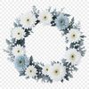 Beautiful Flower Wreath Clipart A clear and detailed PNG flower wreath design, ideal for sublimation printing or DIY crafts.