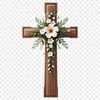 White Metal Crucifix Icon on Transparent Background A simple, high-resolution PNG image of a white metal crucifix on a transparent background.