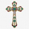 Transparent Crucifix Image A high-resolution transparent image of a cross with a floral pattern etched into its surface.