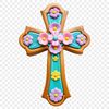 A digital image of a crucifix featuring intricate details suitable for sublimation printing or web design use.