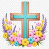 A transparent PNG image of a simple crucifix with a clear background, suitable for various designs and applications.