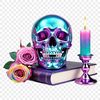 A transparent high-resolution skull PNG with a clear background, suitable for commercial or personal use.