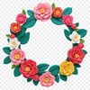 A high-resolution floral wreath with clear background, suitable for print quality projects.