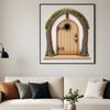 Magical Small Doorway A small, transparent fairy door with a clear background, suitable for various commercial uses.
