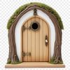 Magical Transparent Door PNG A whimsical, transparent fairy door with a clear background.