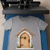 Transparent Fairy Door Design A whimsical fairy door with a clear background, perfect for sublimation printing or digital use.