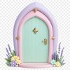 A whimsical fairy door in high-resolution PNG format with a clear background, suitable for commercial or personal use.