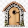 Magical Fairy Entrance A whimsical fairy door with a clear background, designed for digital use.