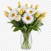 A high-resolution transparent PNG image of a colorful flower bouquet on a clear background.