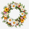 Beautiful Floral Wreath Clipart A high-resolution floral wreath in PNG format with a transparent background.