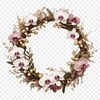 Beautiful Circular Wreath Image A floral arrangement in the shape of a circular wreath, ideal for commercial or personal use in various creative projects.