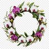 Beautiful PNG Flower Garland A floral wreath with a clear background, suitable for high-resolution printing or digital use.
