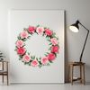 A high-resolution floral wreath with a transparent background, suitable for sublimation and print.