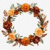 High Resolution Wreath Graphics A floral flower wreath with a clear background, suitable for commercial or personal use.