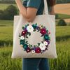 High Quality Flower Wreath Design A high-resolution transparent floral wreath made up of flowers and greenery with a clear background.