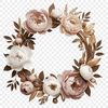 Floral flower wreath with clear background in high resolution PNG format for commercial or personal use.