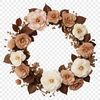 Large Clear Background Wreath Image A large, high-resolution floral wreath with a clear background, suitable for sublimation printing or DIY crafts.