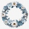 High Res Floral Wreath Clipart A decorative floral wreath design suitable for sublimation printing with a clear background.