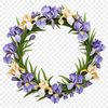 A high-resolution floral wreath with clear background, ideal for print-quality stickers, decals, or web design.