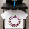 Decorative Floral Wreath PNG A floral wreath made up of colorful flowers and foliage on a transparent background.