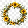 Vibrant Sunflower Wreath PNG Design A high-resolution floral wreath made with sunflowers in transparent PNG format.