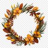 Clear Background Flower Wreath PNG A floral wreath design with clear background, suitable for print and digital applications.