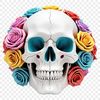 A PNG file of a skull illustration suitable for commercial or personal use in DIY projects and web design.
